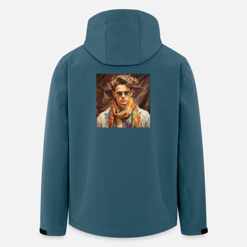 Bunter Schal Stilportrait - Recycelte Männer Softshell-Jacke von Stanley/Stella - Dunkles Petrol