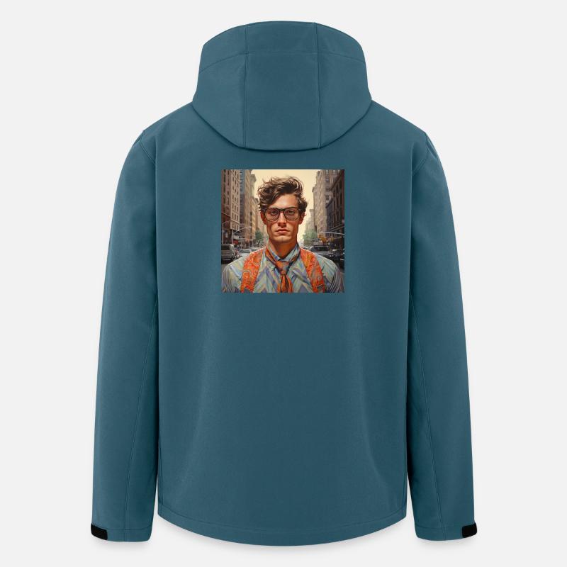 Städtisches Stilporträt mit Brillen - Recycelte Männer Softshell-Jacke von Stanley/Stella - Dunkles Petrol