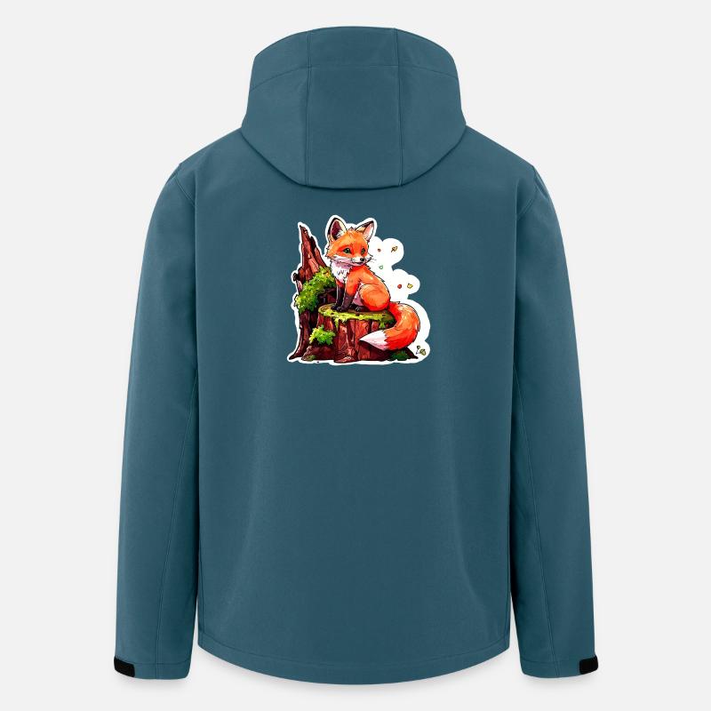 Niedlicher kleiner Fuchs (Comic-Aquarell) - Recycelte Männer Softshell-Jacke von Stanley/Stella - Dunkles Petrol