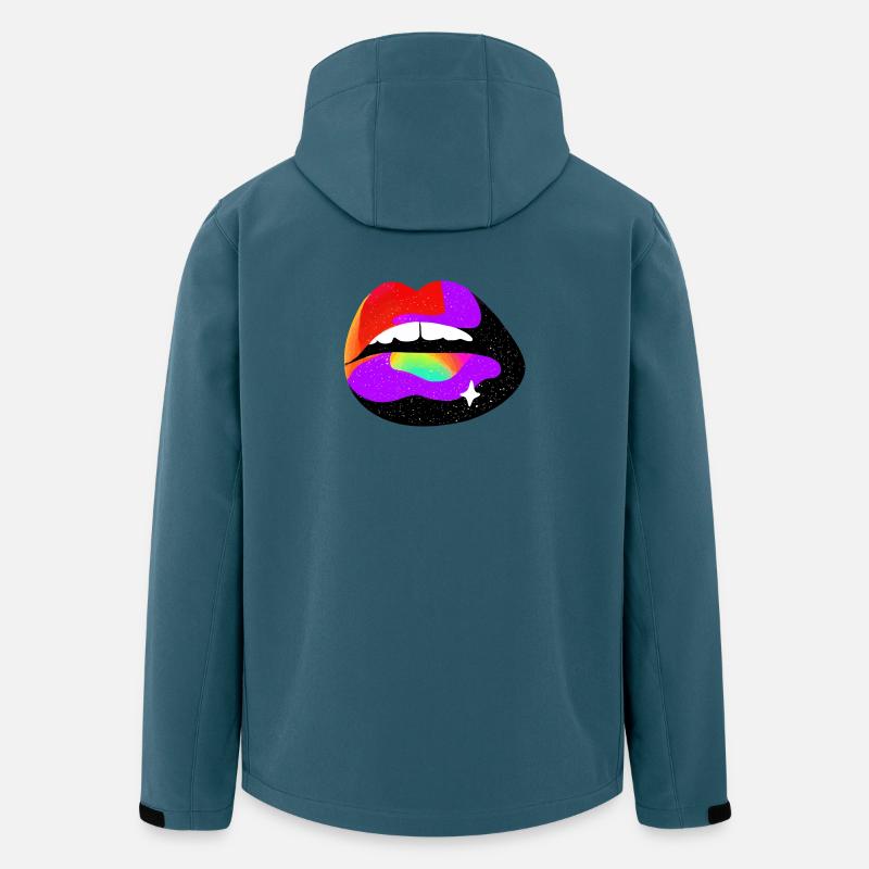 Kosmische Regenbogenlippen - Recycelte Männer Softshell-Jacke von Stanley/Stella - Dunkles Petrol
