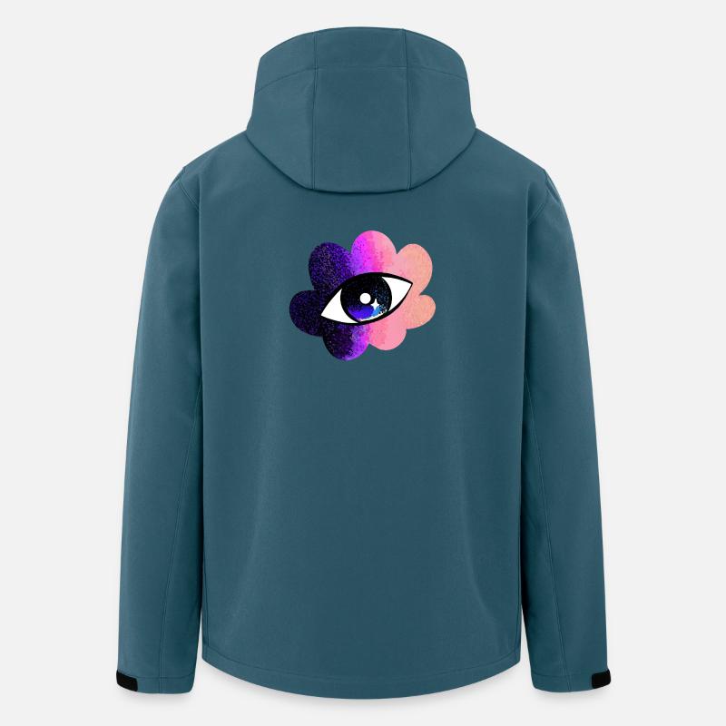 Oeil Cosmique En Fleur Dégradée - Veste softshell homme en polyester recyclé Stanley/Stella - bleu pétrole foncé