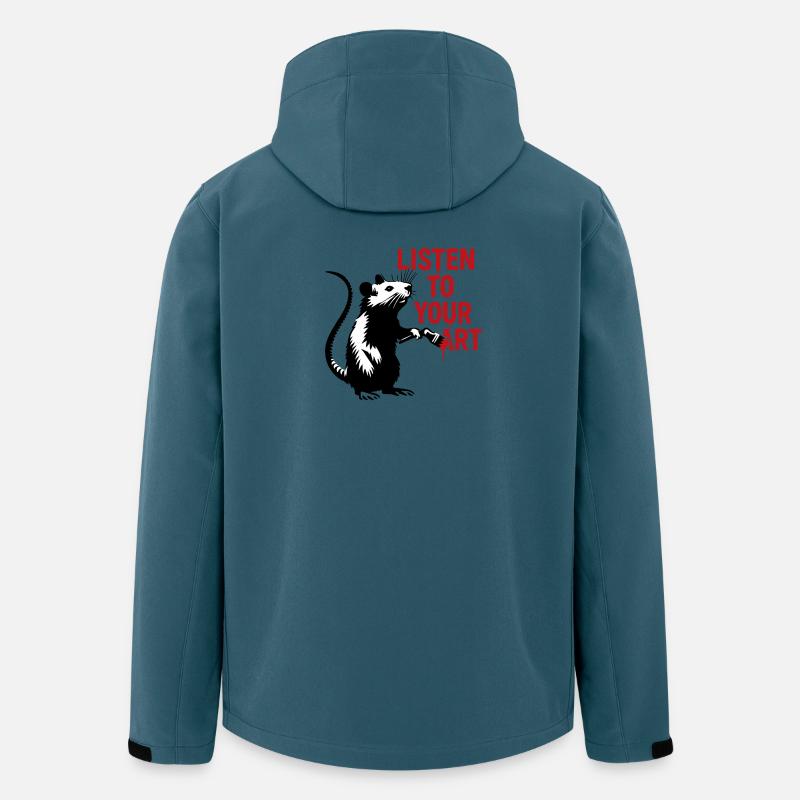 Ratte malt deine Kunst - Recycelte Männer Softshell-Jacke von Stanley/Stella - Dunkles Petrol