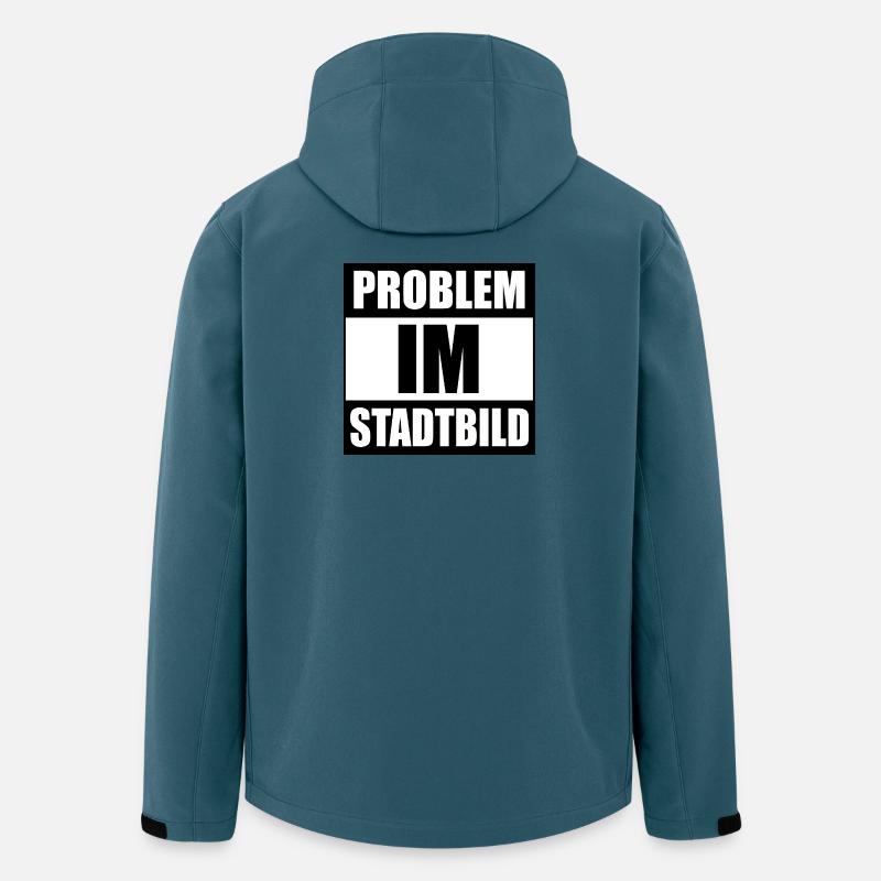 Problème dans le paysage urbain - Veste softshell homme en polyester recyclé Stanley/Stella - bleu pétrole foncé