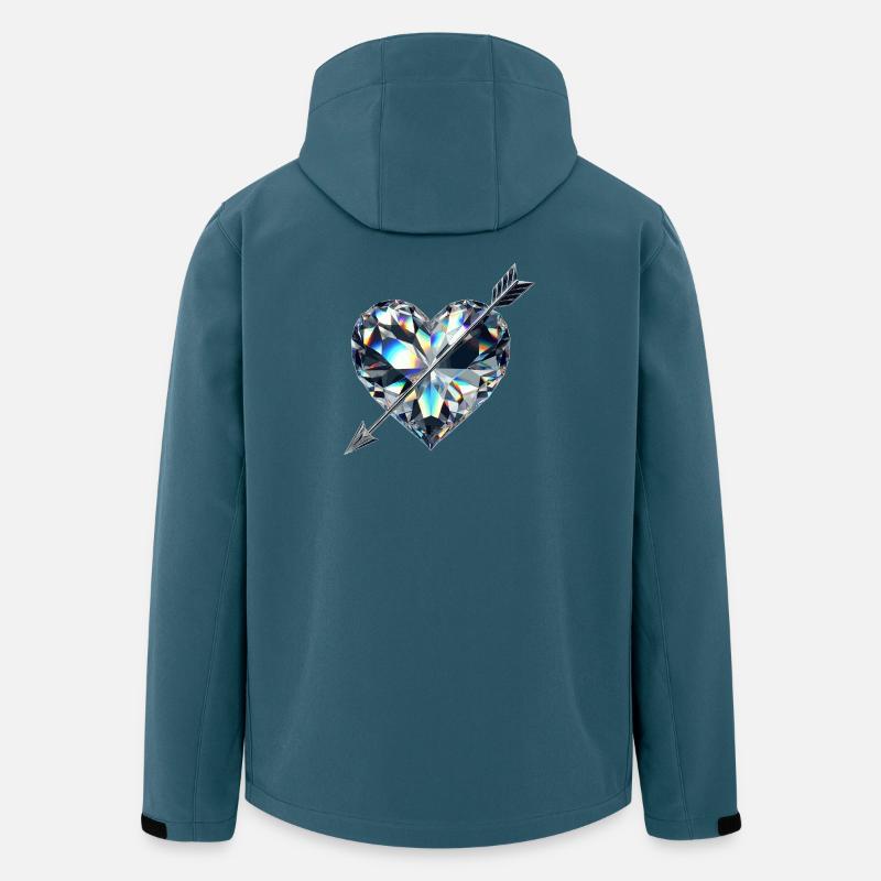 Diamantherz mit Pfeil - Recycelte Männer Softshell-Jacke von Stanley/Stella - Dunkles Petrol