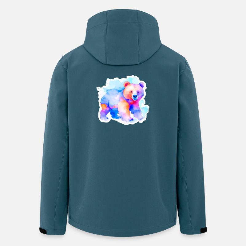 Kleiner kunterbunter Bär - Recycelte Männer Softshell-Jacke von Stanley/Stella - Dunkles Petrol