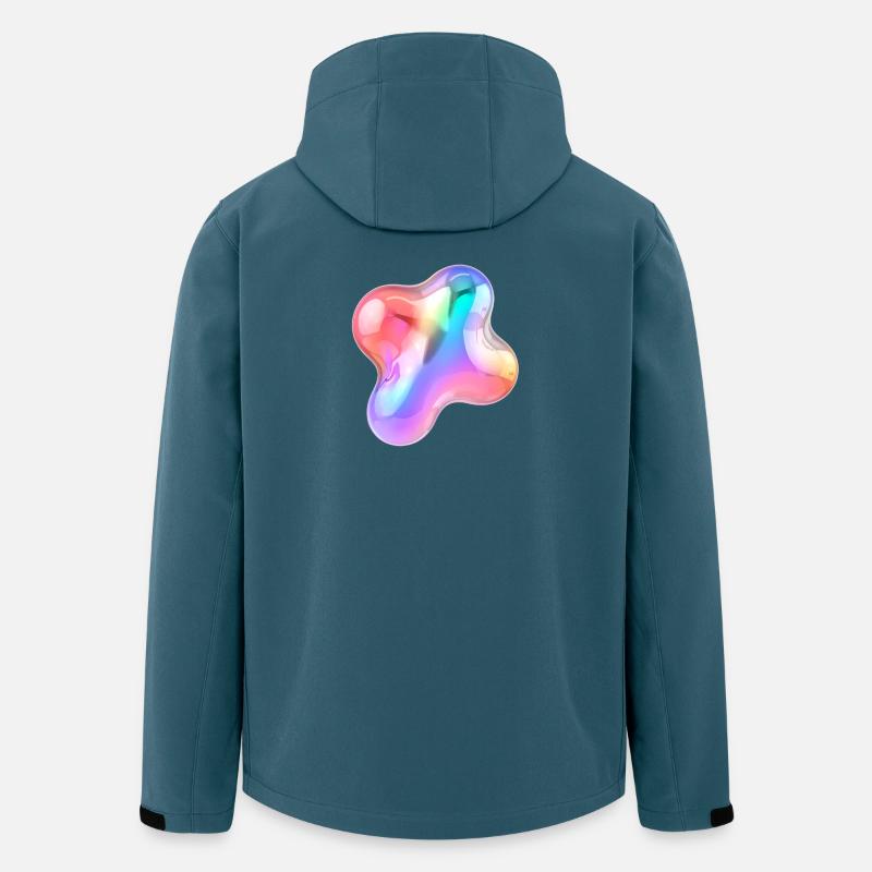 Regenbogen Glänzendes abstraktes Blob-Design - Recycelte Männer Softshell-Jacke von Stanley/Stella - Dunkles Petrol