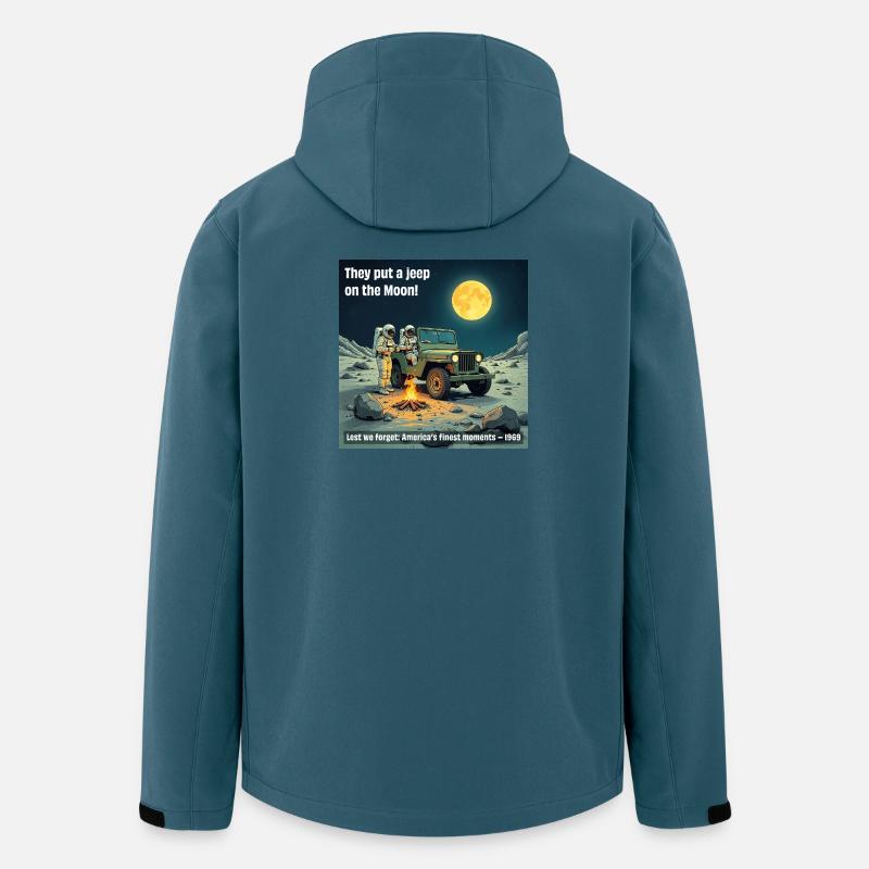 Mond Jeep Abenteuer 1969 - Recycelte Männer Softshell-Jacke von Stanley/Stella - Dunkles Petrol