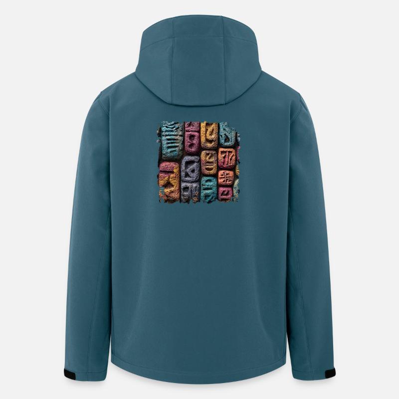 Bunte Steinbuchstaben Muster - Recycelte Männer Softshell-Jacke von Stanley/Stella - Dunkles Petrol
