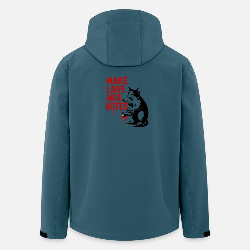 Make Love Not Votes Katze - Recycelte Männer Softshell-Jacke von Stanley/Stella - Dunkles Petrol