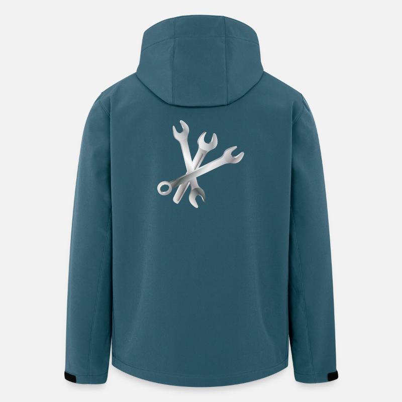 Jeu de clés – Outils et artisanat - Veste softshell homme en polyester recyclé Stanley/Stella - bleu pétrole foncé