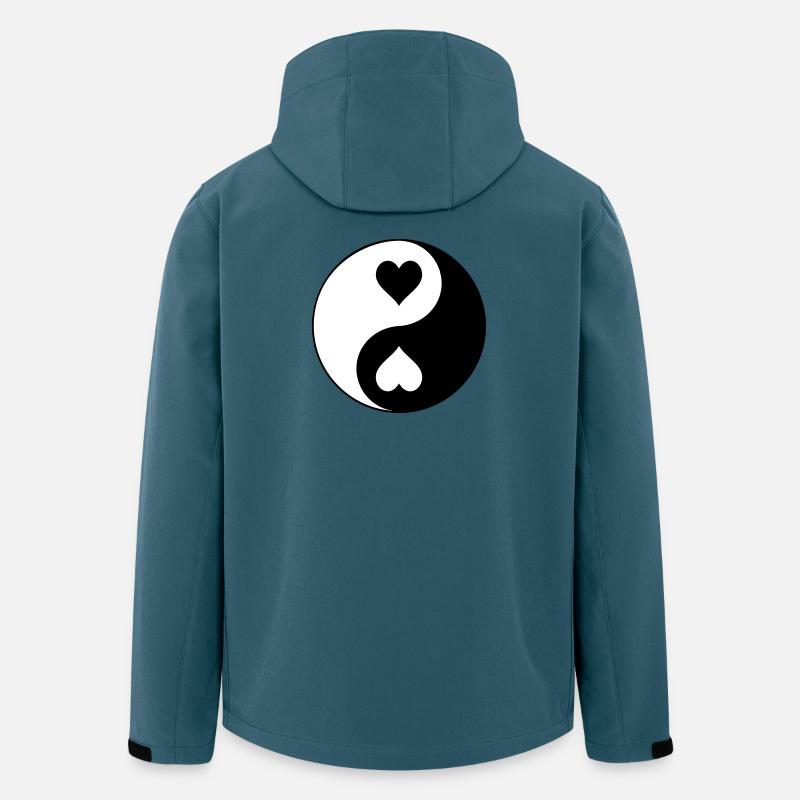 Herz YinYang Kontrast - Recycelte Männer Softshell-Jacke Discoverer von Stanley/Stella - Dunkles Petrol