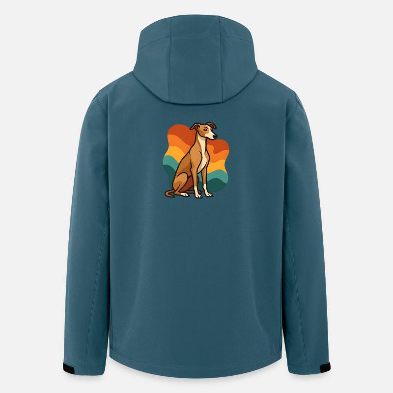 Windhund Hund in Sunset Hund - Recycelte Männer Softshell-Jacke von Stanley/Stella - Dunkles Petrol