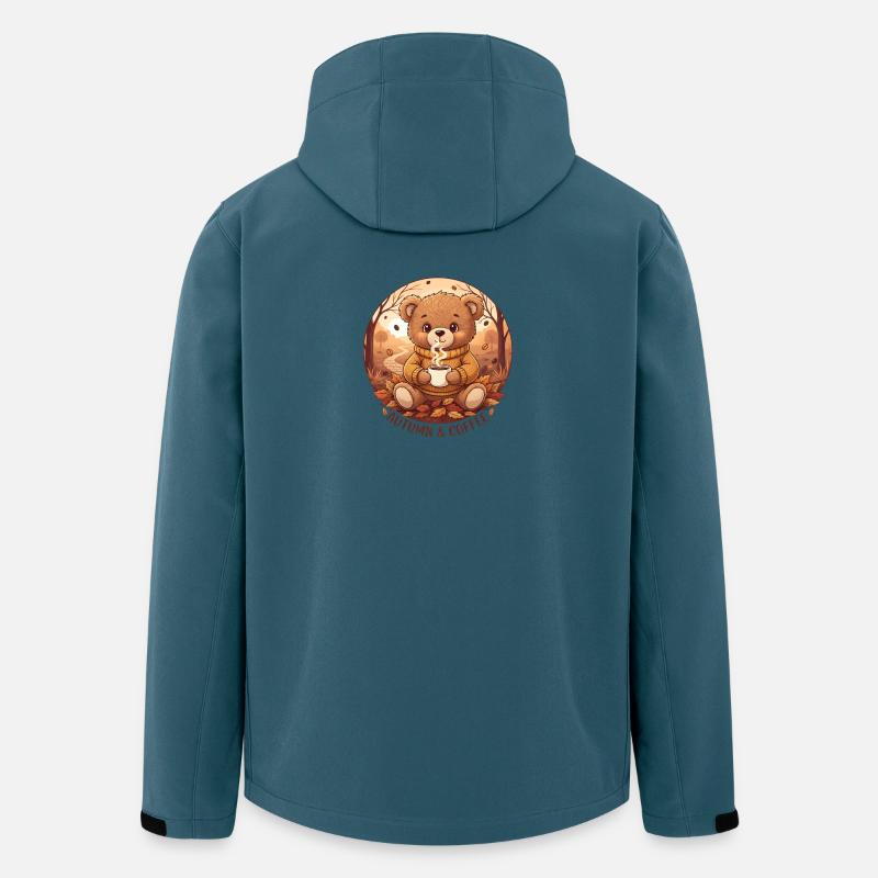 HERBST & KAFFEE - Recycelte Männer Softshell-Jacke von Stanley/Stella - Dunkles Petrol