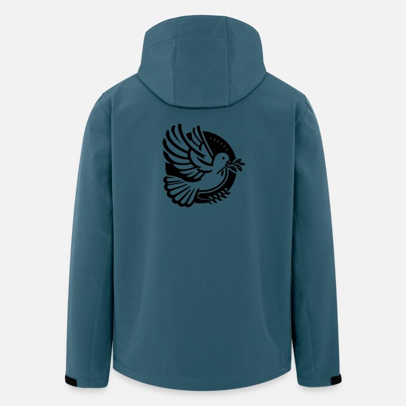 Friedenstaube – Symbol der Hoffnung - Recycelte Männer Softshell-Jacke von Stanley/Stella - Dunkles Petrol