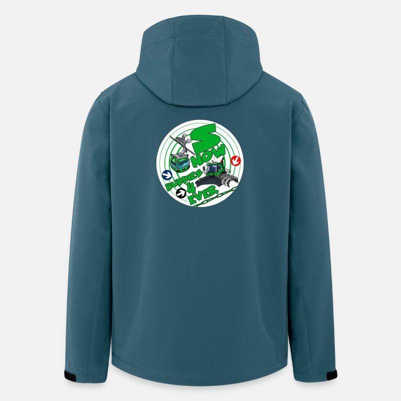 1423-SNOW_BUDDIES_4_EVER_groen-Buchstaben - Recycelte Männer Softshell-Jacke von Stanley/Stella - Dunkles Petrol