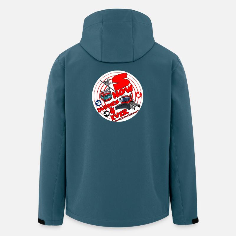 1423-SNOW_BUDDIES_4_EVER_rood-Buchstaben - Recycelte Männer Softshell-Jacke von Stanley/Stella - Dunkles Petrol