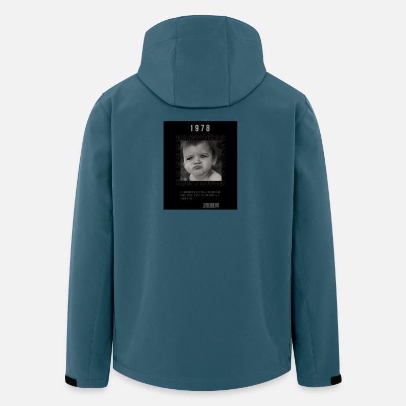 Babykopfhalter in Schwarz-Weiß - Recycelte Männer Softshell-Jacke von Stanley/Stella - Dunkles Petrol