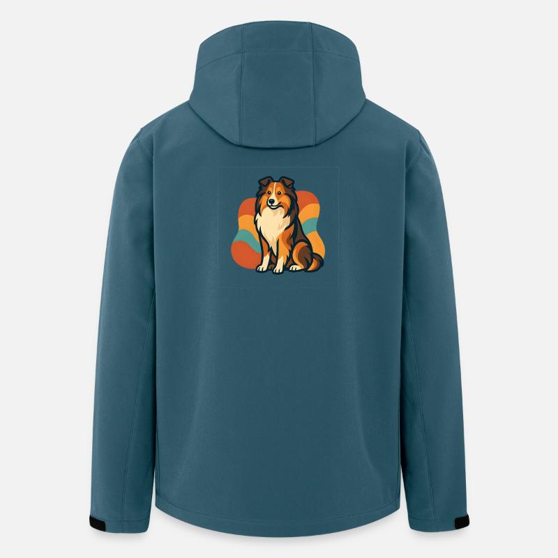 Lebhafter Shetland-Schäferhund Sunburst - Recycelte Männer Softshell-Jacke von Stanley/Stella - Dunkles Petrol