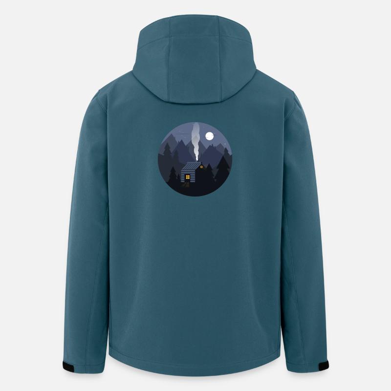 Nightfall Cabin in Pines - Recycelte Männer Softshell-Jacke von Stanley/Stella - Dunkles Petrol