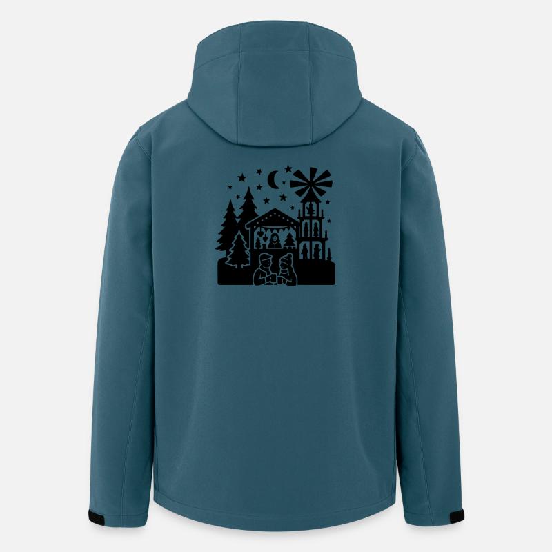 weihnachtsmarkt silhouette - Recycelte Männer Softshell-Jacke von Stanley/Stella - Dunkles Petrol