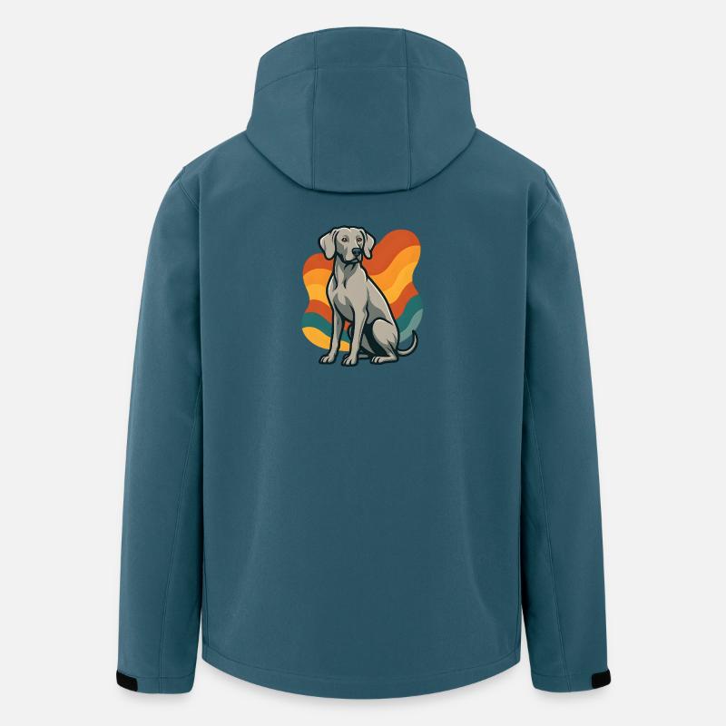 weimaranerWHund in retro wave pattern - Men’s Recycled Softshell Jacket by Stanley/Stella - stargazer