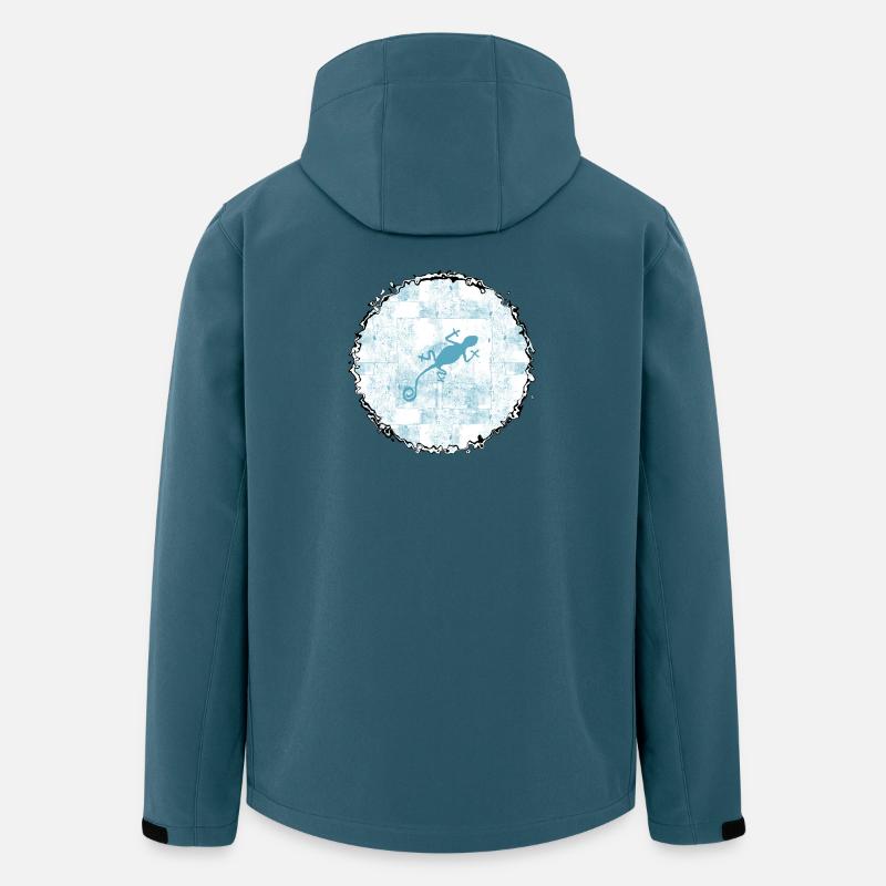 Gecko im Eis-Kreis - Recycelte Männer Softshell-Jacke von Stanley/Stella - Dunkles Petrol