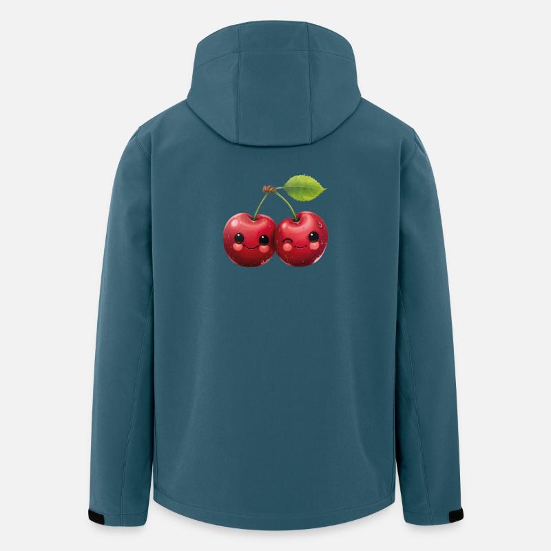 Kirschen mit Gesicht - Recycelte Männer Softshell-Jacke von Stanley/Stella - Dunkles Petrol