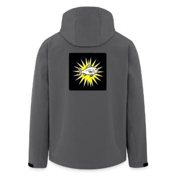 Cool fish in punk rock & pop art style - Men’s Recycled Softshell Jacket by Stanley/Stella - stargazer - Back - AI Model Male 185 light (185cm)