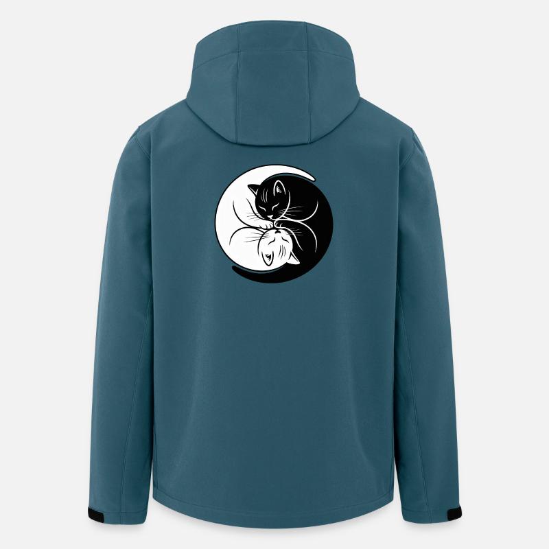 Yin-Yang Chats Noir Blanc Symbole d’Harmonie - Veste softshell homme en polyester recyclé Stanley/Stella - bleu pétrole foncé