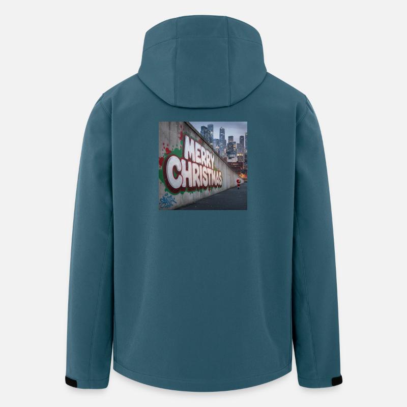 Urban Weihnachtsgraffiti von Santa - Recycelte Männer Softshell-Jacke von Stanley/Stella - Dunkles Petrol