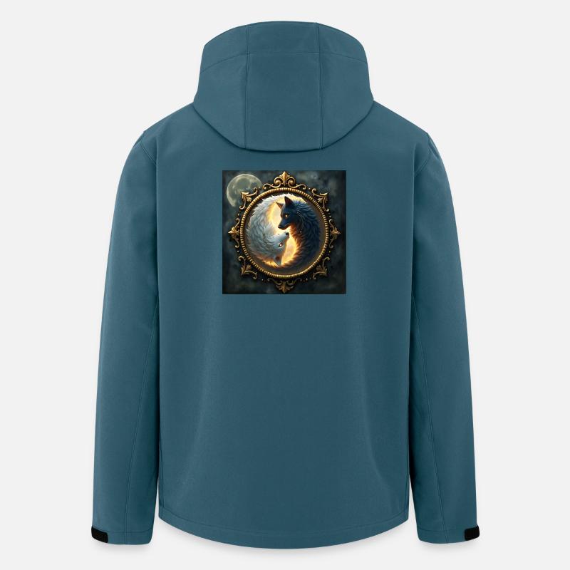 Moon Wolves: Yin Yang in Golden Frame - Men’s Recycled Softshell Jacket by Stanley/Stella - stargazer