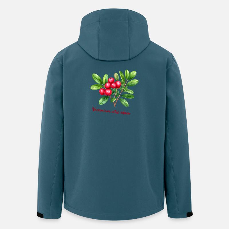 Vaccinium vitis-idaea – botanisches Aquarell - Recycelte Männer Softshell-Jacke von Stanley/Stella - Dunkles Petrol