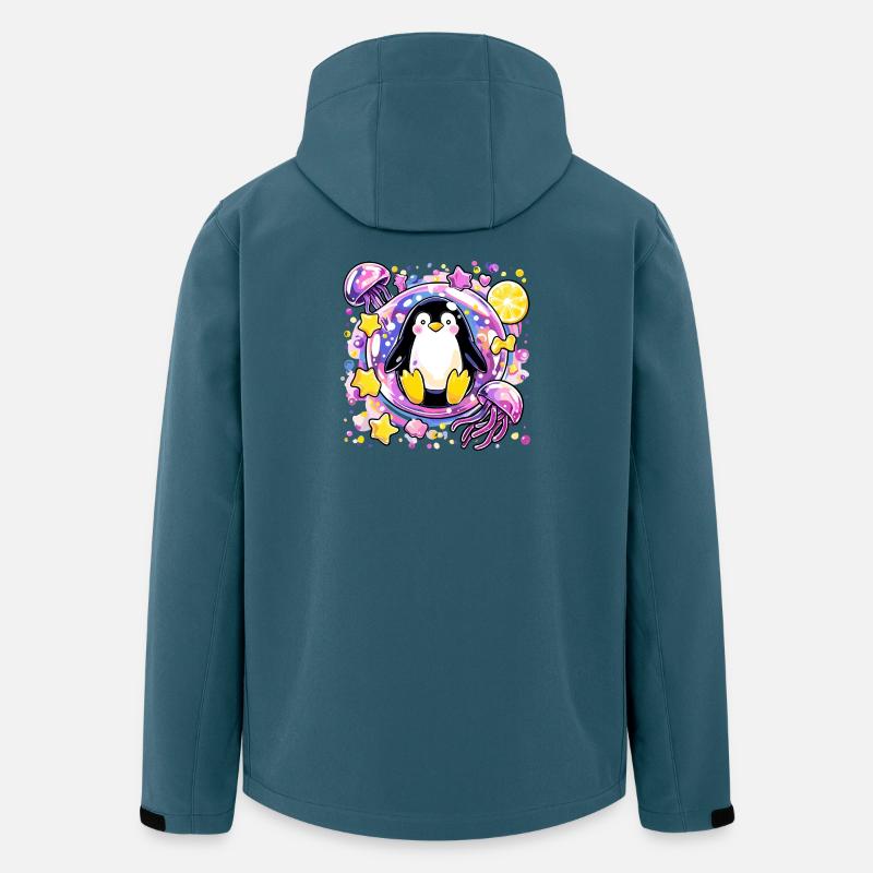 Kunterbunter Pinguin Kranz - Recycelte Männer Softshell-Jacke von Stanley/Stella - Dunkles Petrol