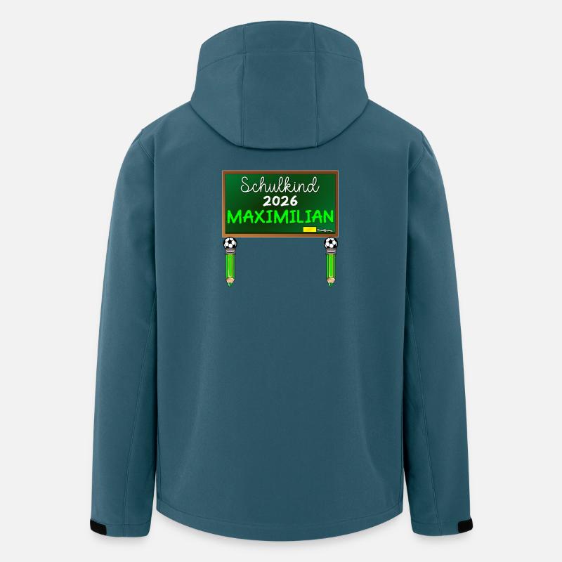 SCHULKIND 2026 MAXIMILIAN GRUNDSCHULE FUßBALL - Recycelte Männer Softshell-Jacke von Stanley/Stella - Dunkles Petrol