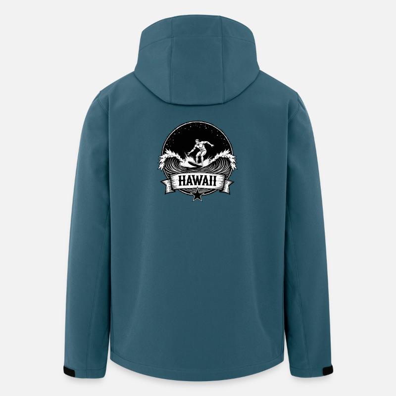 Hawaii Surfer Surfer sur Pacific Wave - Veste softshell homme en polyester recyclé Stanley/Stella - bleu pétrole foncé