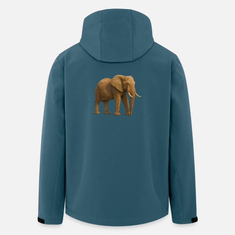 Éléphant dans des tons naturels - Veste softshell homme en polyester recyclé Stanley/Stella - bleu pétrole foncé