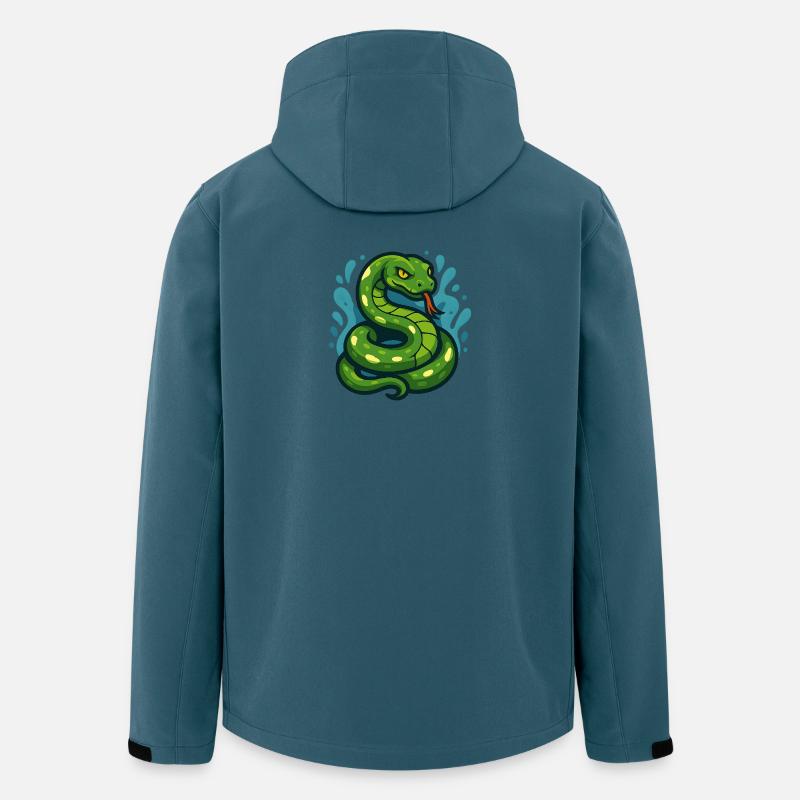 Green Tree Python Snake in Wave - Men’s Recycled Softshell Jacket by Stanley/Stella - stargazer