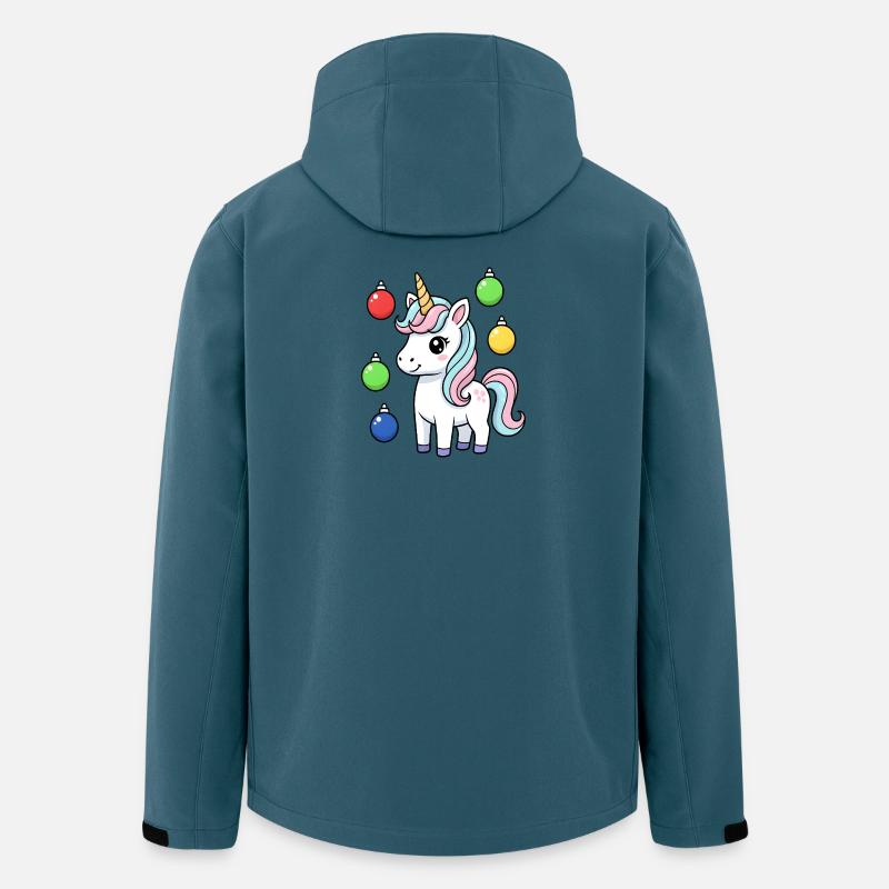 Süßes Weihnachts-Einhorn - Recycelte Männer Softshell-Jacke von Stanley/Stella - Dunkles Petrol
