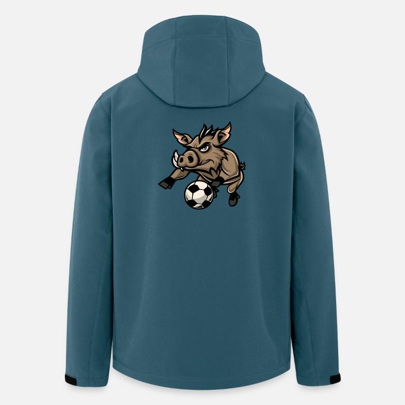 Wildschwein Fußball-Dribbler - Recycelte Männer Softshell-Jacke von Stanley/Stella - Dunkles Petrol