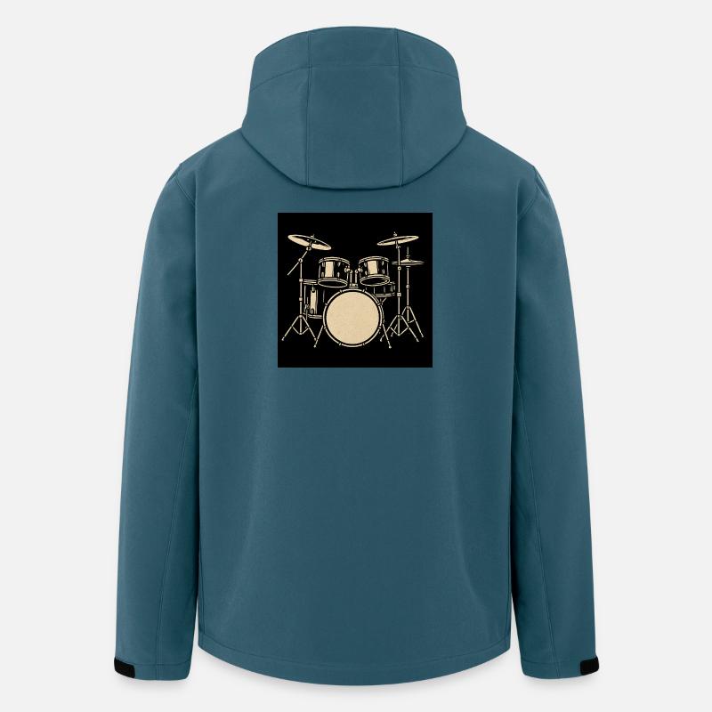 Schwarzsilbernes Drumset Illustration - Recycelte Männer Softshell-Jacke von Stanley/Stella - Dunkles Petrol