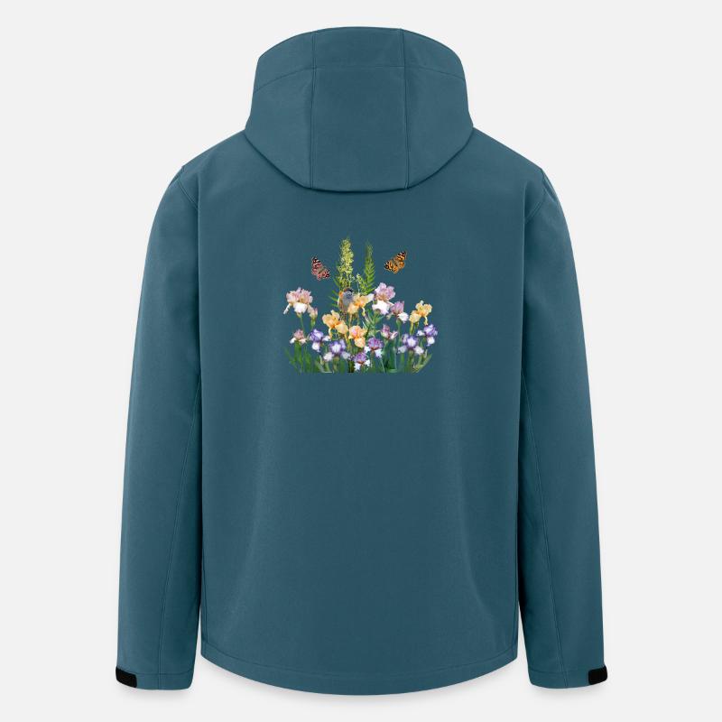 Im Garten der Schmetterlinge  - Recycelte Männer Softshell-Jacke von Stanley/Stella - Dunkles Petrol