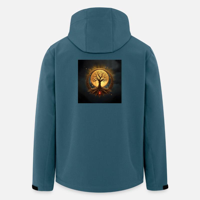 Goldener Mondkreisbaum - Recycelte Männer Softshell-Jacke von Stanley/Stella - Dunkles Petrol