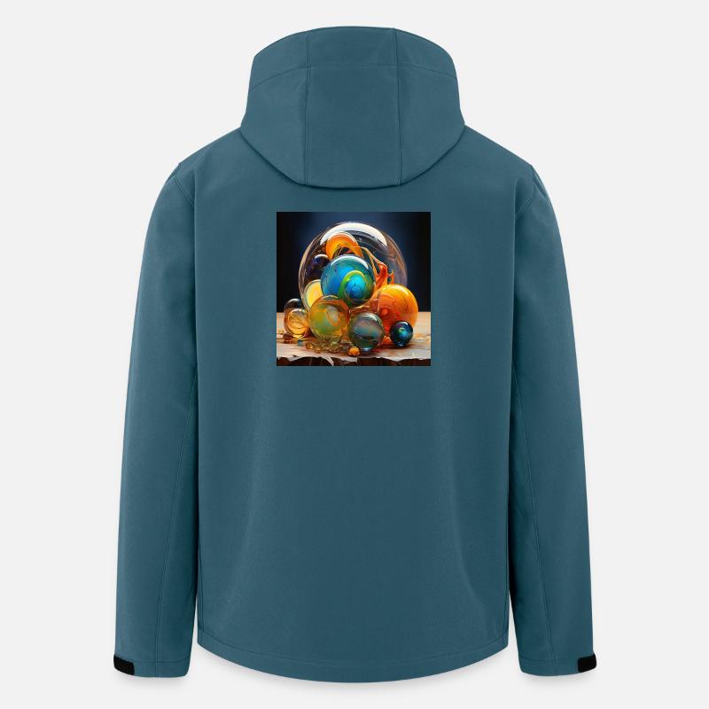 Farbige Glasblasen Kunst - Recycelte Männer Softshell-Jacke von Stanley/Stella - Dunkles Petrol