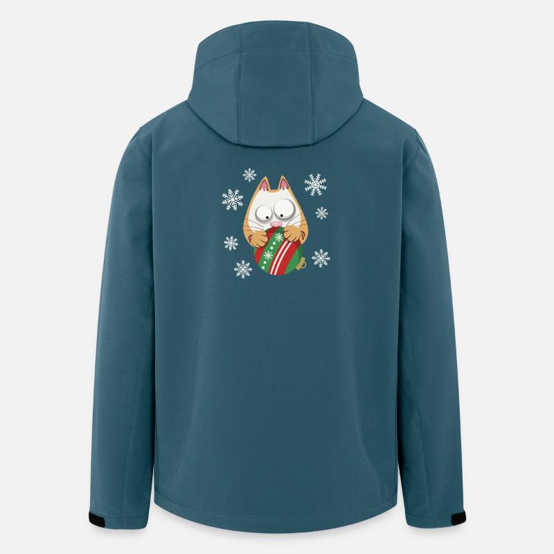Cute Christmas Cat Winter Atmosphere - Men’s Recycled Softshell Jacket by Stanley/Stella - stargazer