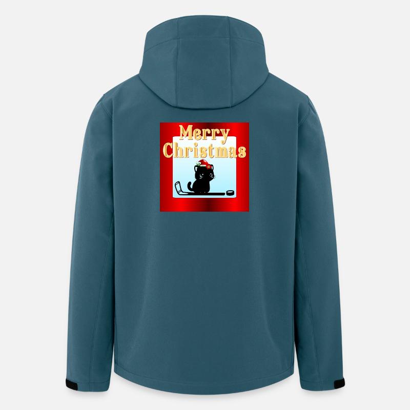 Weihnachts-Katzen-Hockey - Recycelte Männer Softshell-Jacke von Stanley/Stella - Dunkles Petrol