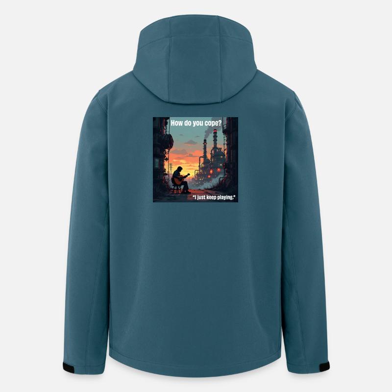 Gitarre spielen rettet! - Recycelte Männer Softshell-Jacke von Stanley/Stella - Dunkles Petrol