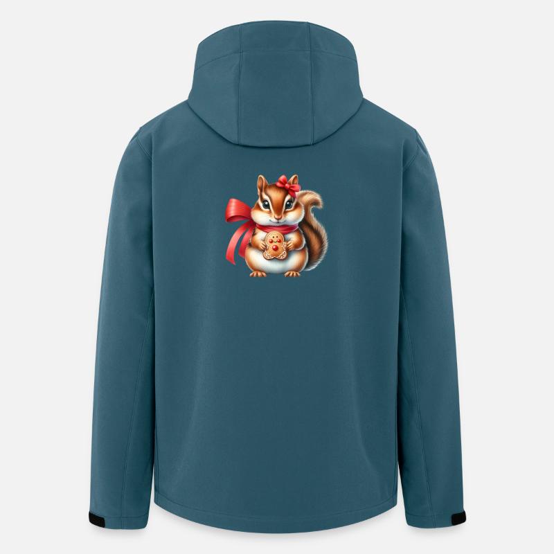 Écureuil roux avec biscuit - Veste softshell homme en polyester recyclé Stanley/Stella - bleu pétrole foncé