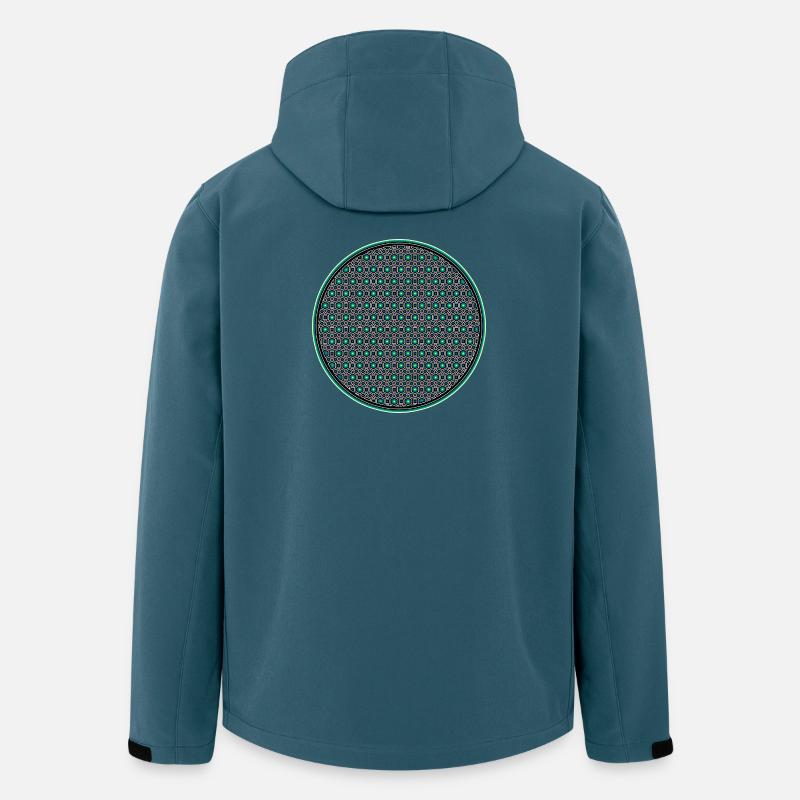 Trance Goa Rave Kaleidoscope Geometry Mandala - Veste softshell homme en polyester recyclé Stanley/Stella - bleu pétrole foncé