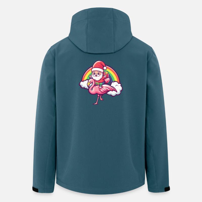Flamingo Weihnachtsmann Weihnachten - Recycelte Männer Softshell-Jacke von Stanley/Stella - Dunkles Petrol