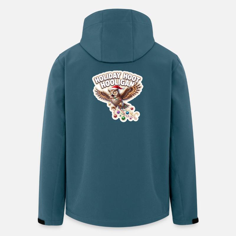 WeihnachtlicheEulenfeier - Recycelte Männer Softshell-Jacke von Stanley/Stella - Dunkles Petrol